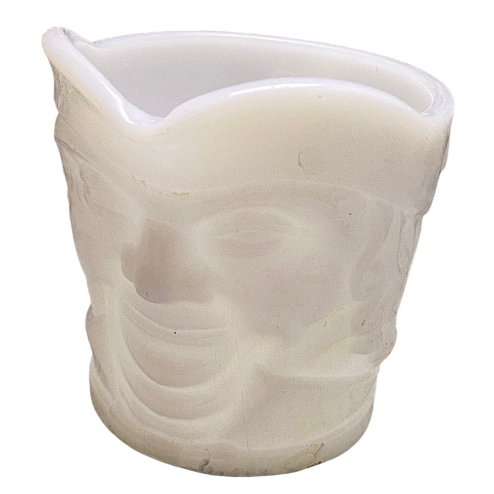 Vintage‎ Federal Glass Toby Mug Milk Glass Creamer Pitcher Face